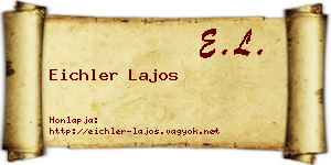 Eichler Lajos névjegykártya